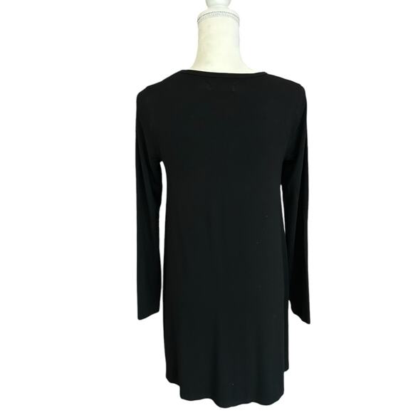 Madewell Shift Long Sleeve Mini Black T Shirt Dress Size Small Western Indie - Picture 5 of 10